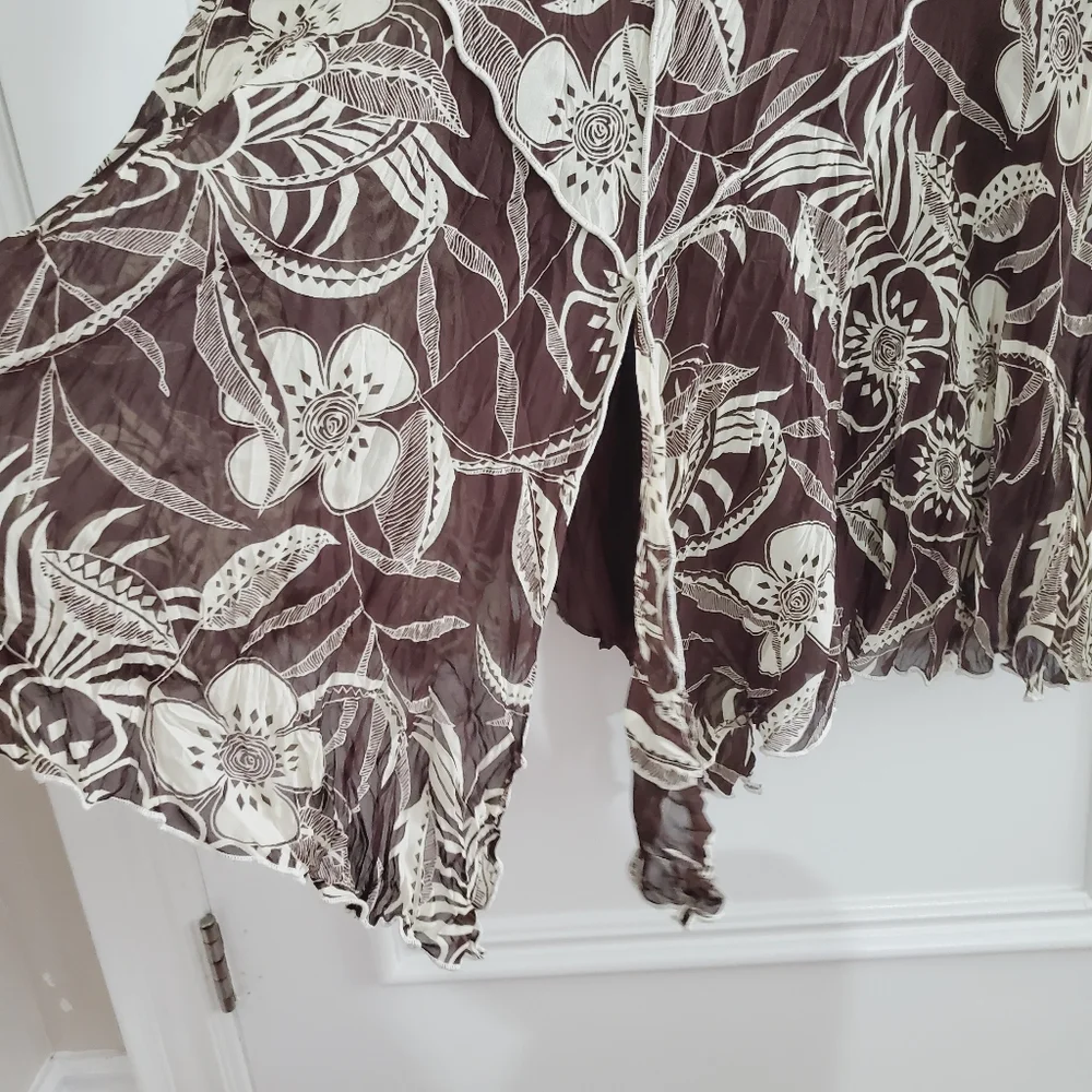 Vintage 80's Crepe Floral Short Sleeved Maxi Dress By Linea Domani Italy - Picture 12 of 16
